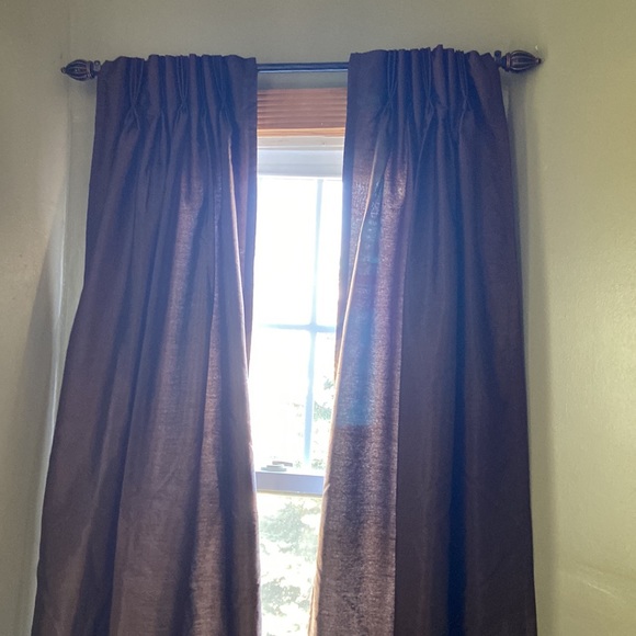 Peri Home works Collection Pinched Pleated Brown Faux Silk Curtains Drapes 24x84 - Picture 5 of 7